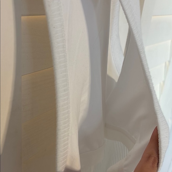 White Racer Back Ribbed Tank Top (Built in bra) - Picture 6 of 6